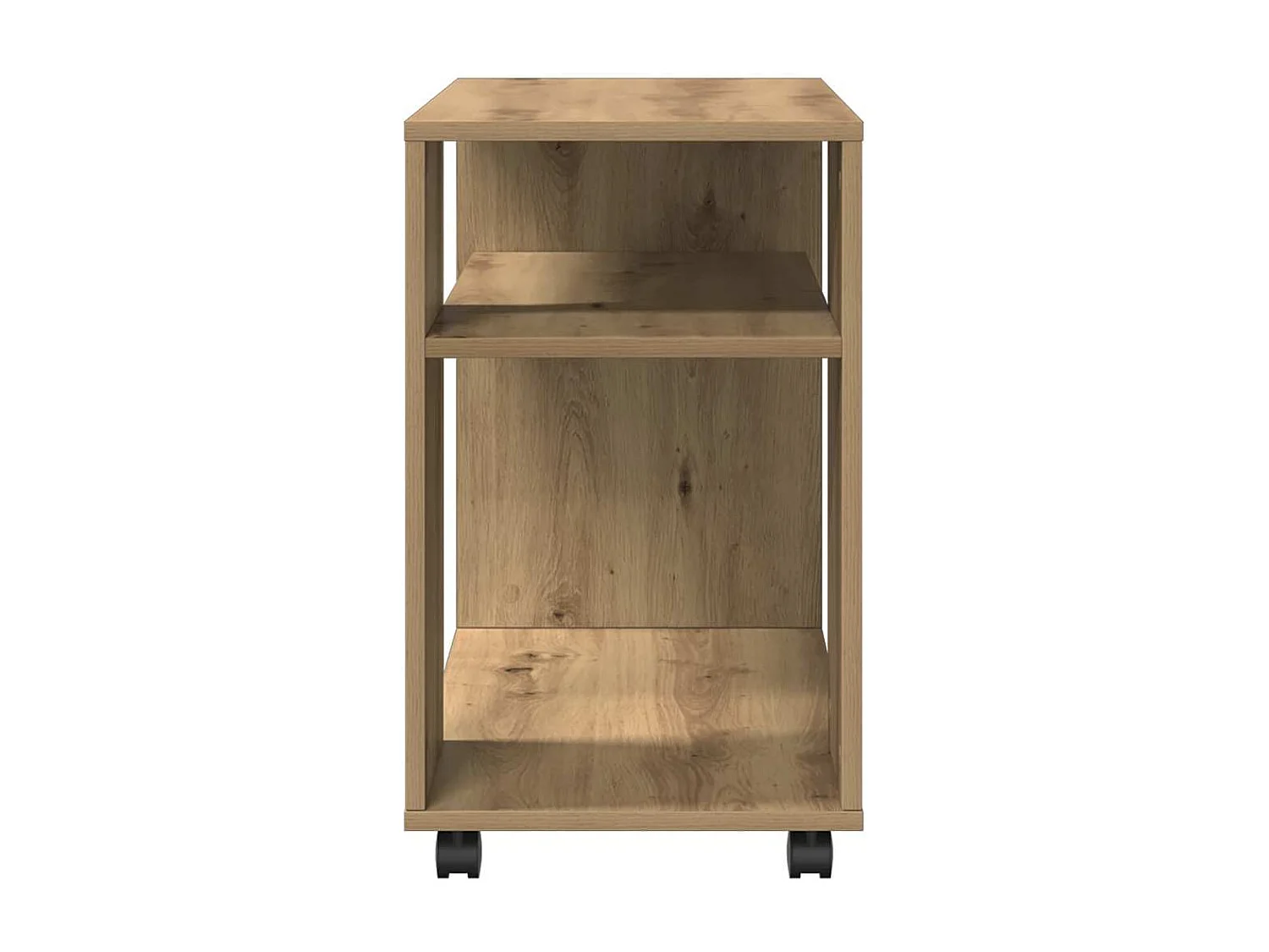 Table d'appoint avec roues chêne artisanal bois d'ingénierie