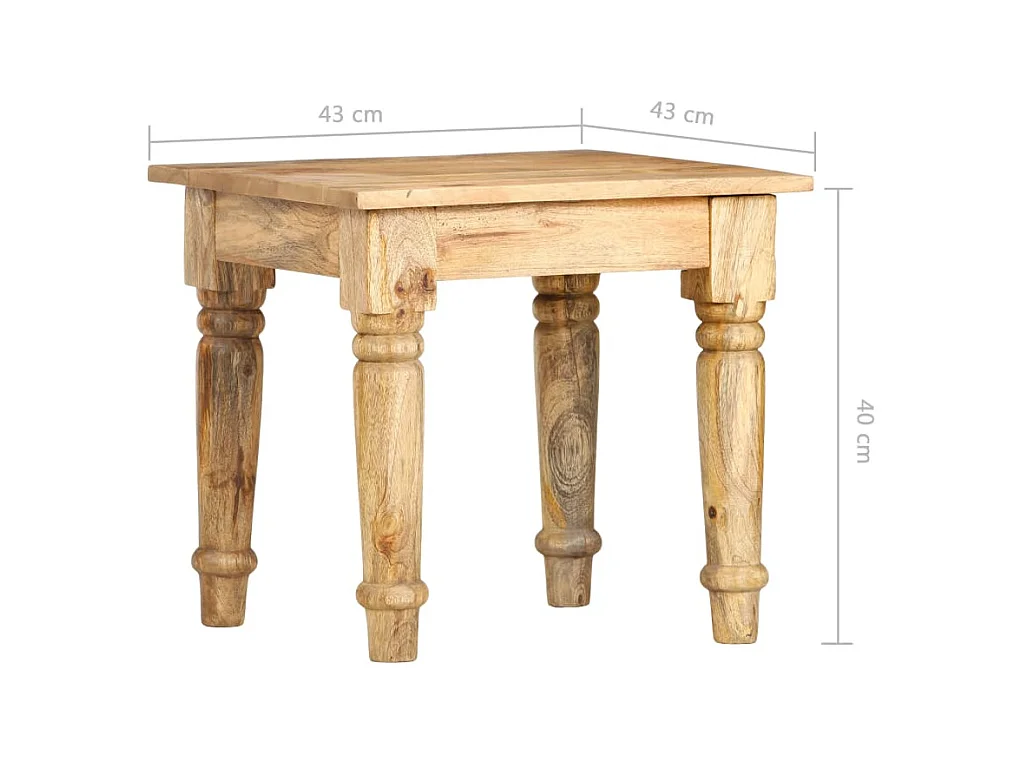 Table d'appoint 43 x 43 x 40 cm Bois de manguier massif
