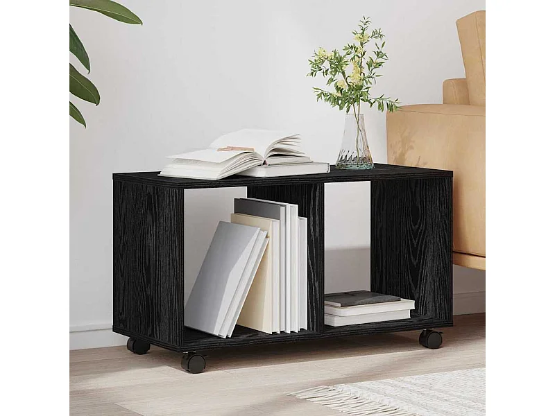 Mesa de apoio com prateleira Carvalho preto 72 x 33 x 42.5 cm