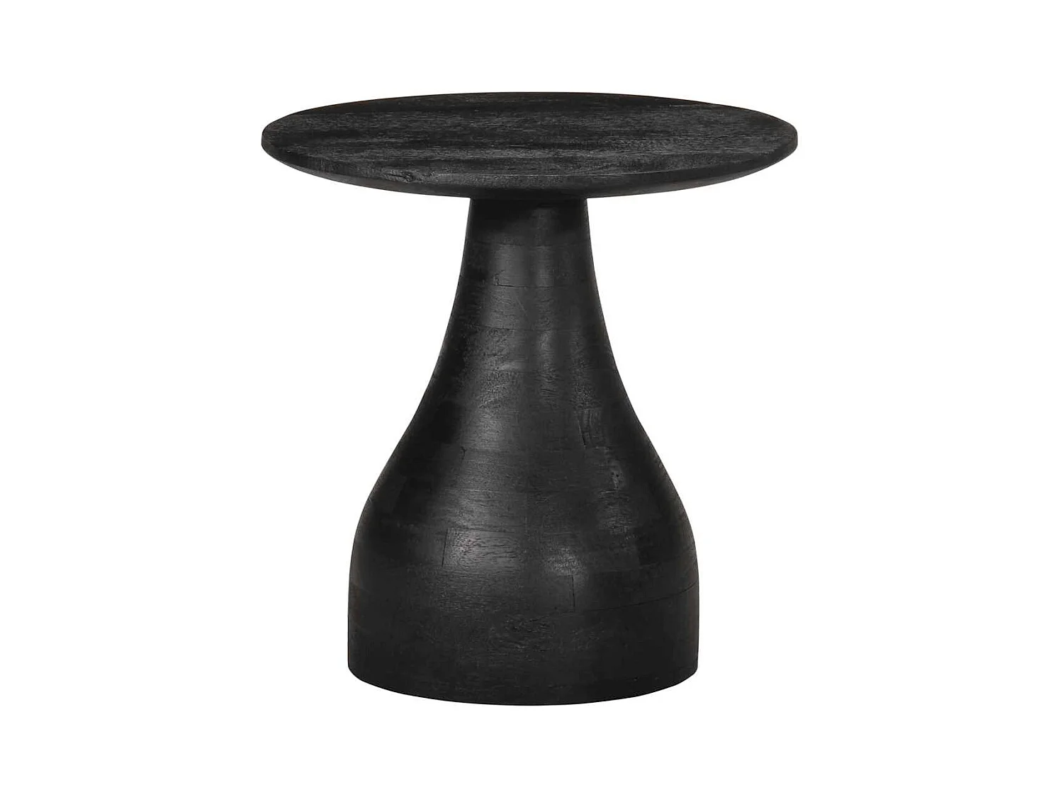 Table d'appoint noir Ø40x40 cm bois de manguier massif