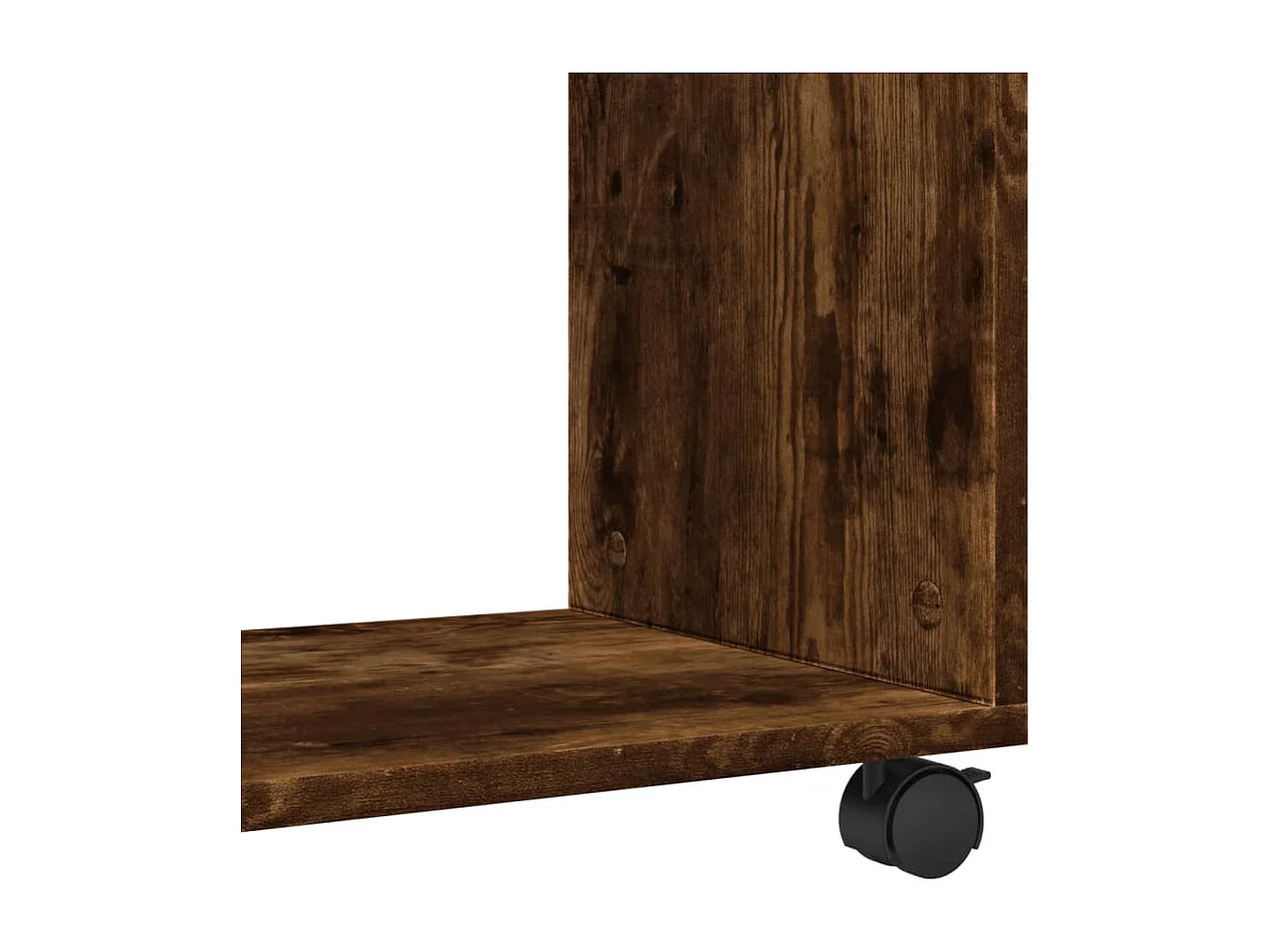 Mesa auxiliar con ruedas madera roble ahumado 70x35x60 cm