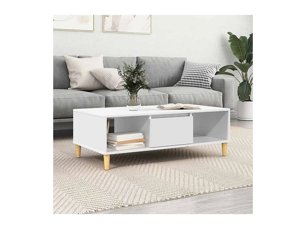 Table basse Blanc 102 x 55 x 35 cm