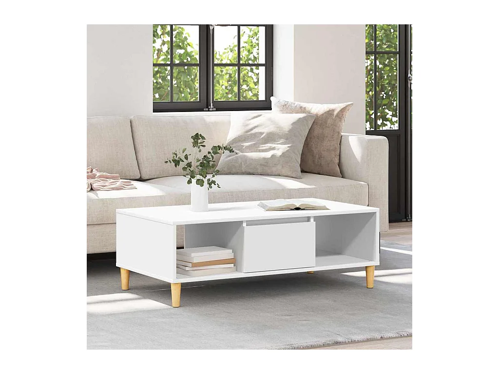 Table basse Blanc 102 x 55 x 35 cm