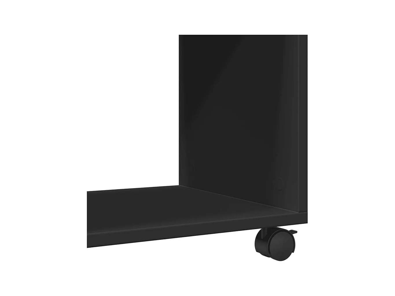 Table d'appoint avec roues noir 70x35x60 cm bois d'ingénierie