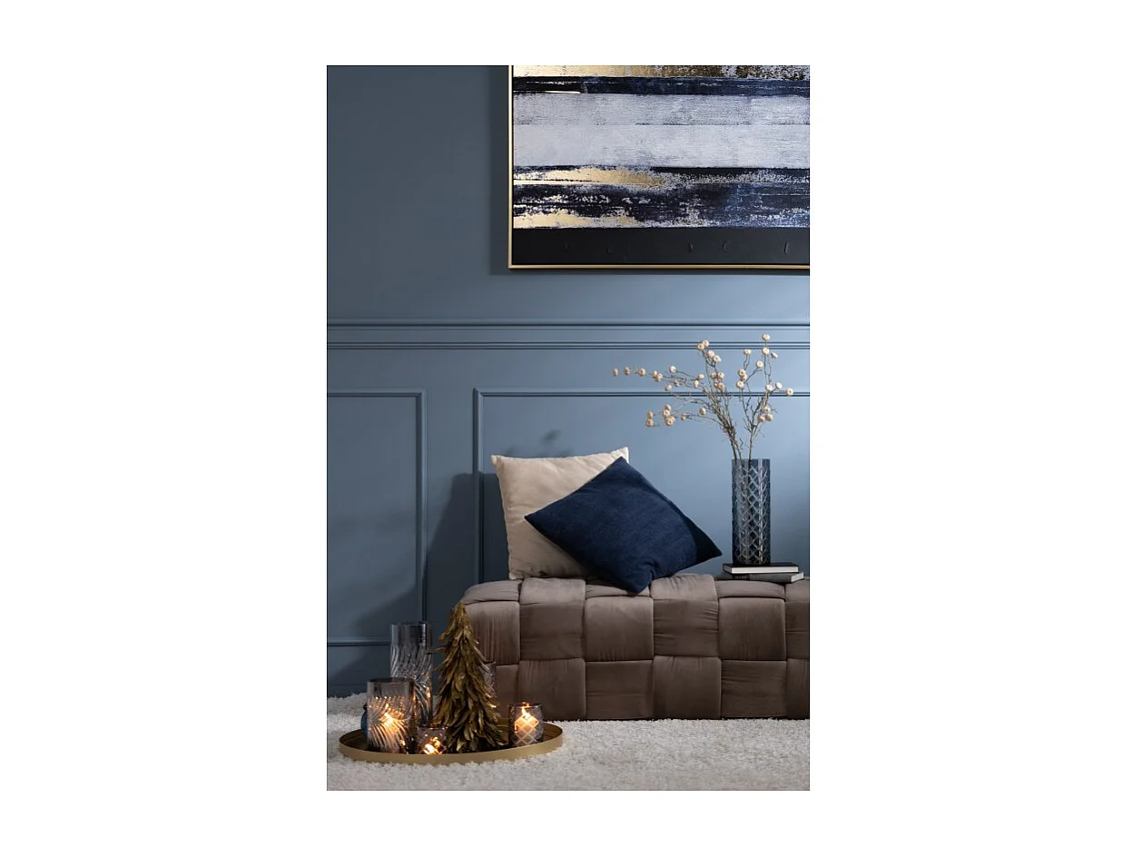 Cojín pana cuadrado terciopelo azul 45x45 cm