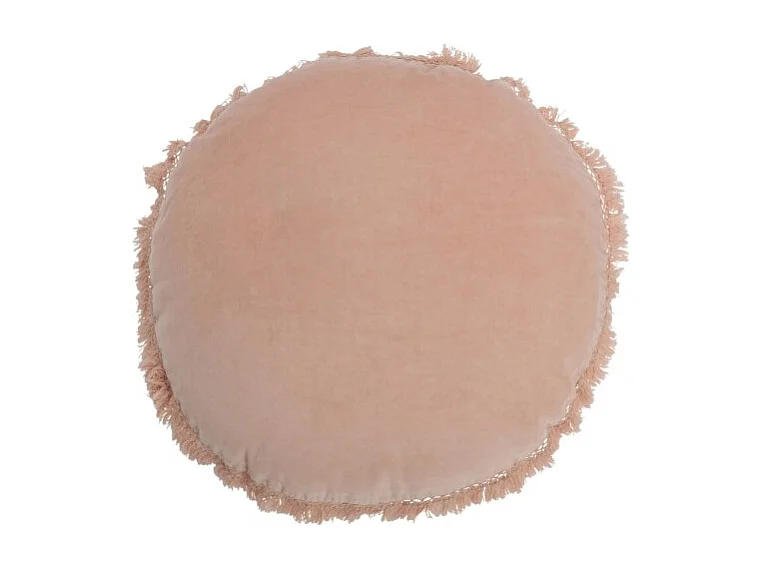 Cojín redondo terciopelo algodón/lino salmón 50x50 cm