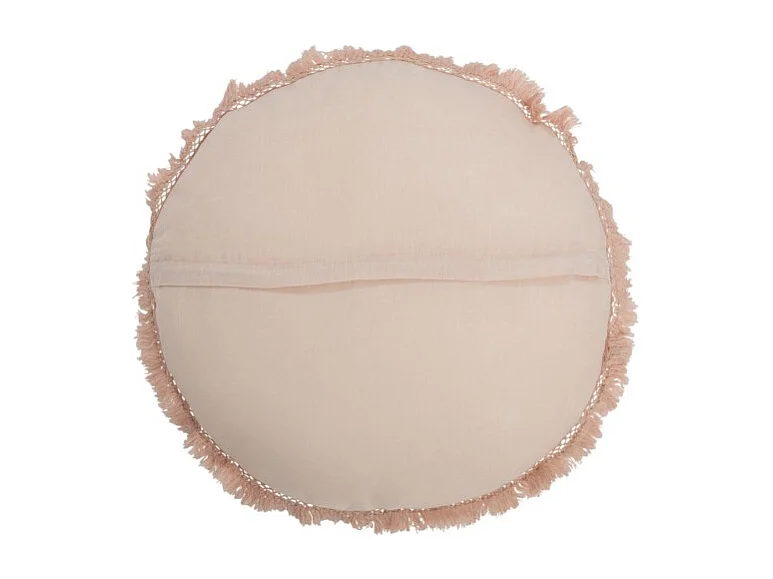 Cojín redondo terciopelo algodón/lino salmón 50x50 cm