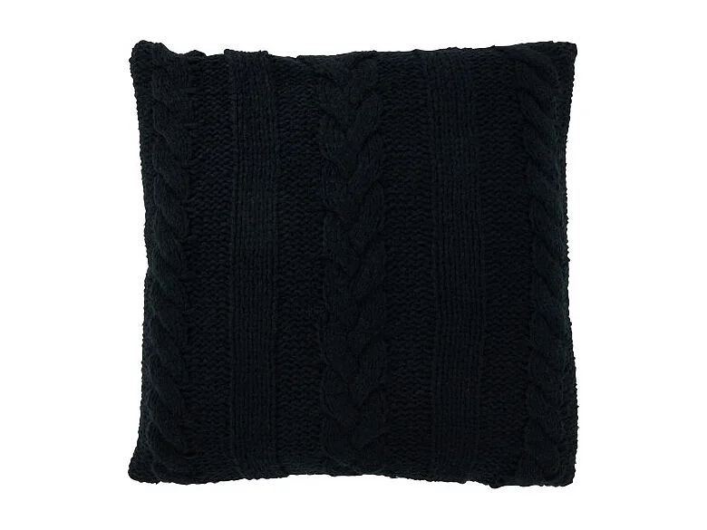 Cojín cuadrado en textil negro 45x45x10 cm