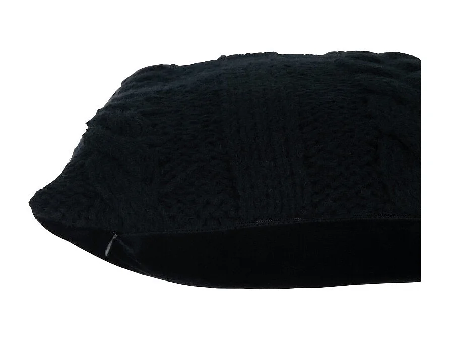 Cojín cuadrado en textil negro 45x45x10 cm