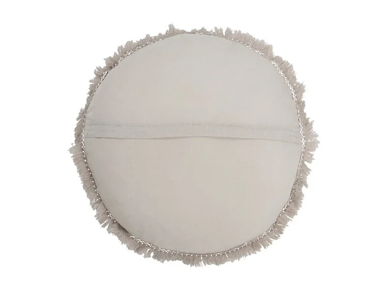 Cojín redondo terciopelo algodón/lino gris 50x50 cm