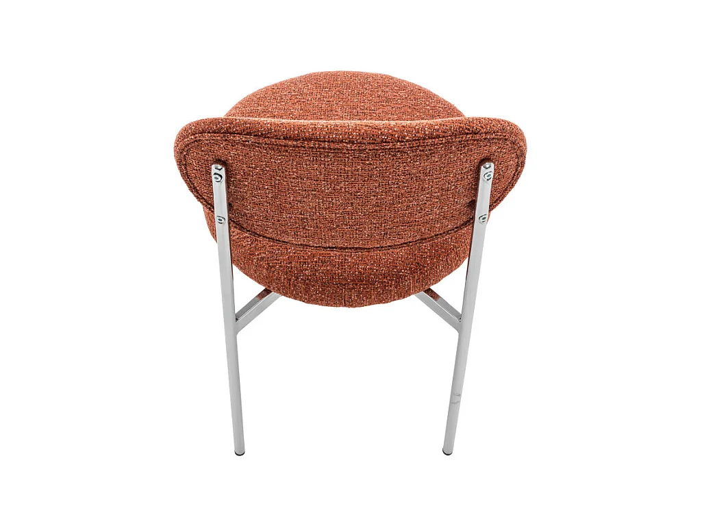 Kyoto - Lot de 2 chaises en tissu pieds chrome - Rouille