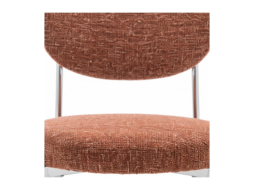 Kyoto - Lot de 2 chaises en tissu pieds chrome - Rouille