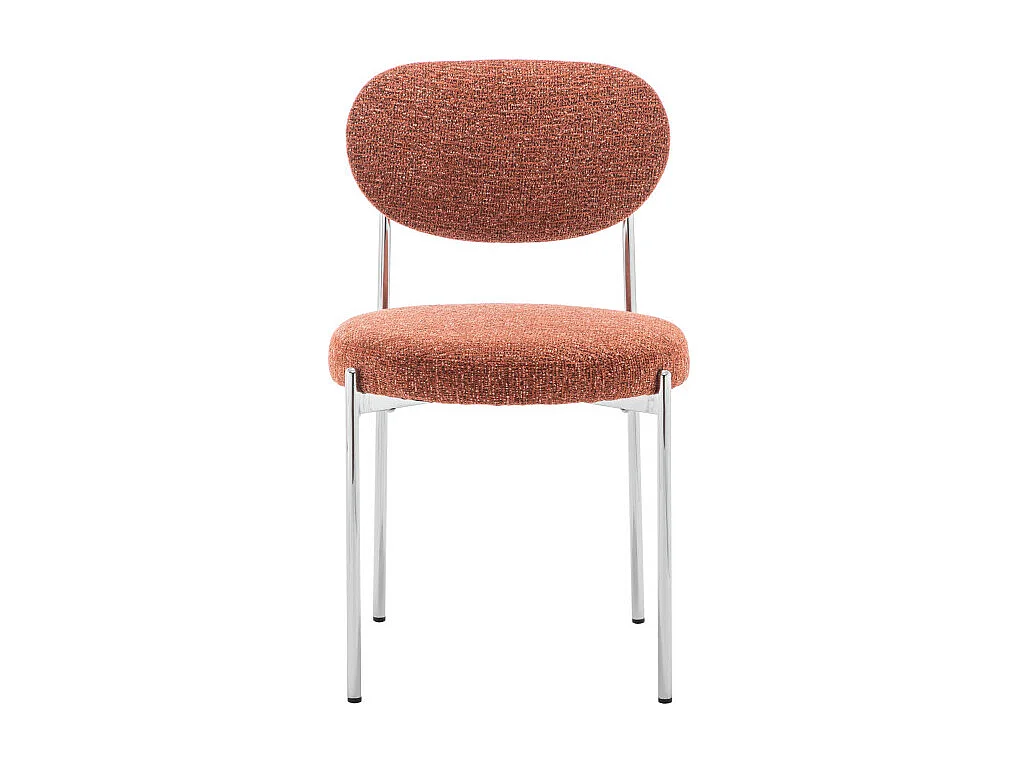 Kyoto - Lot de 2 chaises en tissu pieds chrome - Rouille