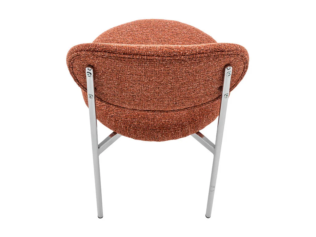 Kyoto - Lot de 2 chaises en tissu pieds chrome - Rouille