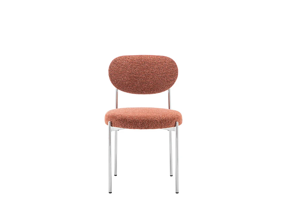 Kyoto - Lot de 2 chaises en tissu pieds chrome - Rouille