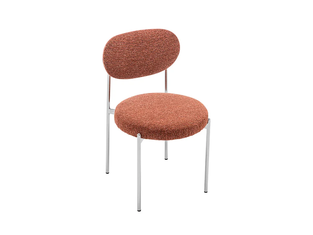 Kyoto - Lot de 2 chaises en tissu pieds chrome - Rouille