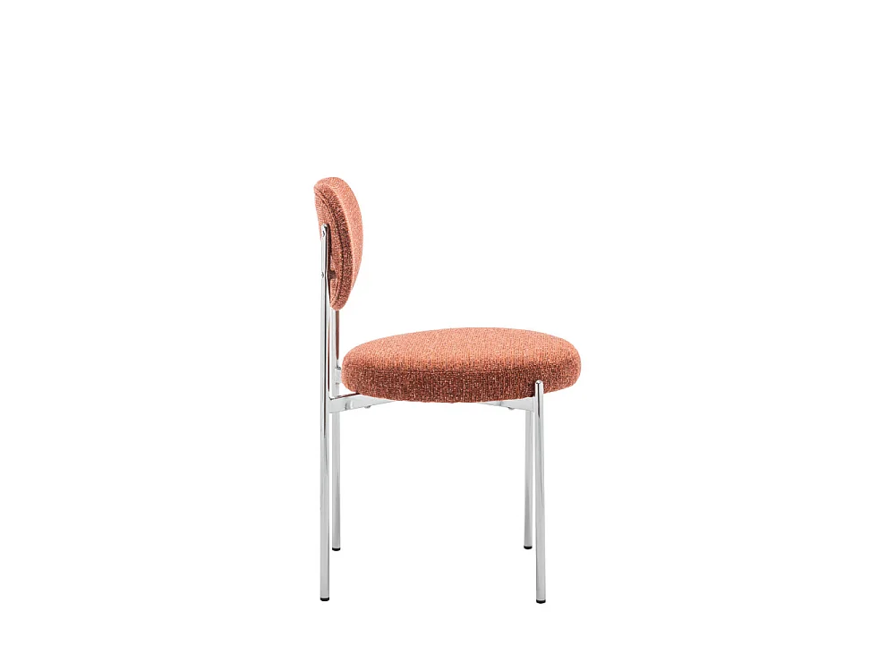 Kyoto - Lot de 2 chaises en tissu pieds chrome - Rouille