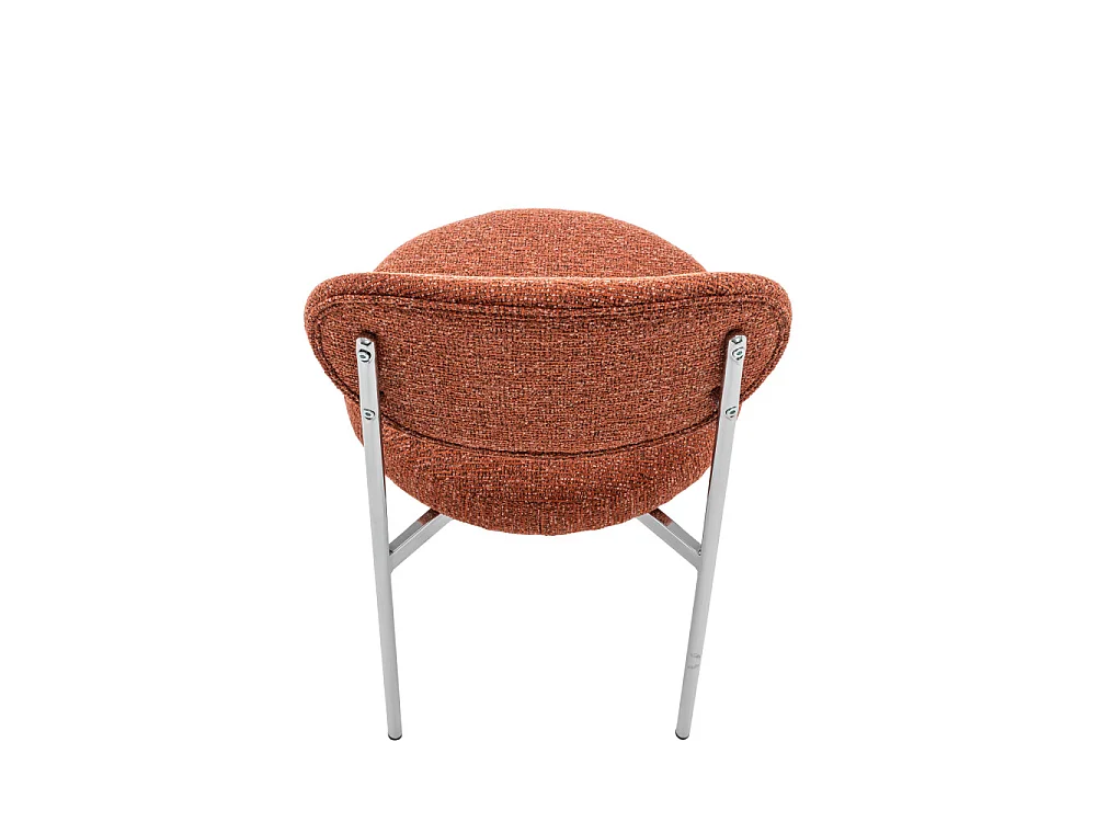 Kyoto - Lot de 2 chaises en tissu pieds chrome - Rouille