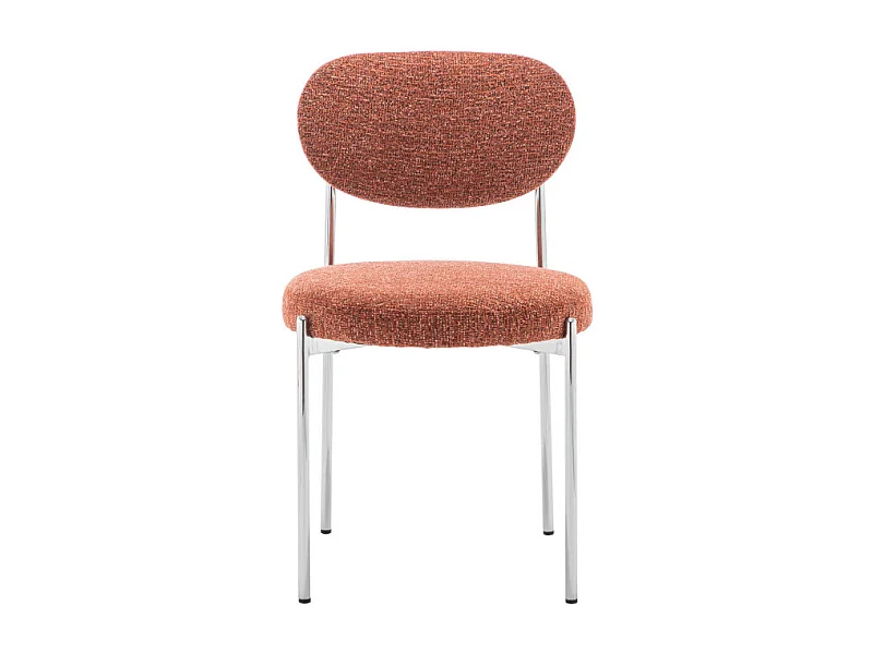 Kyoto - Lot de 2 chaises en tissu pieds chrome - Rouille