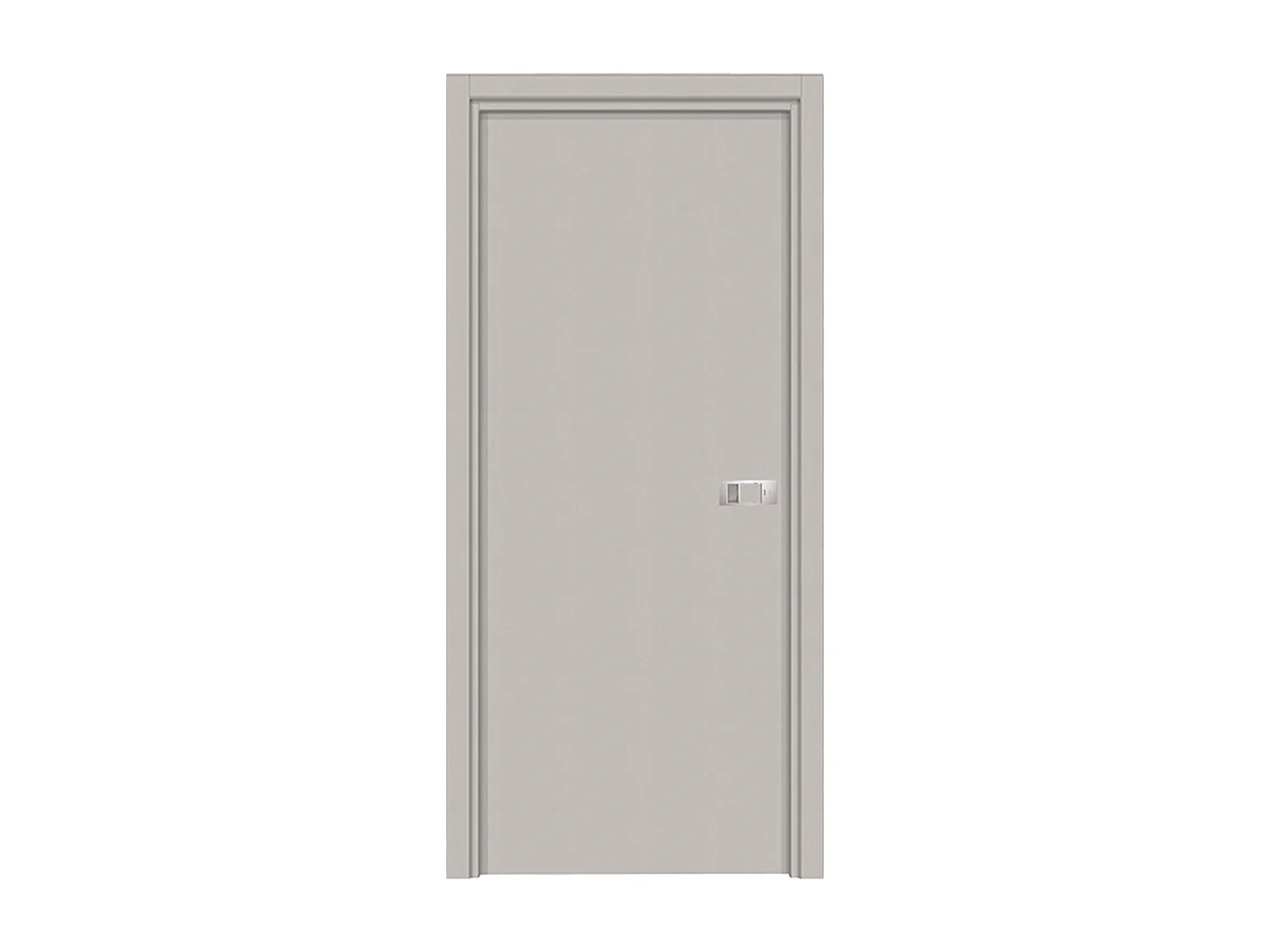 Bloc-porte Miro avec poignée Exclusive grise, H.204 x l.63 cm, aspect cuir argile