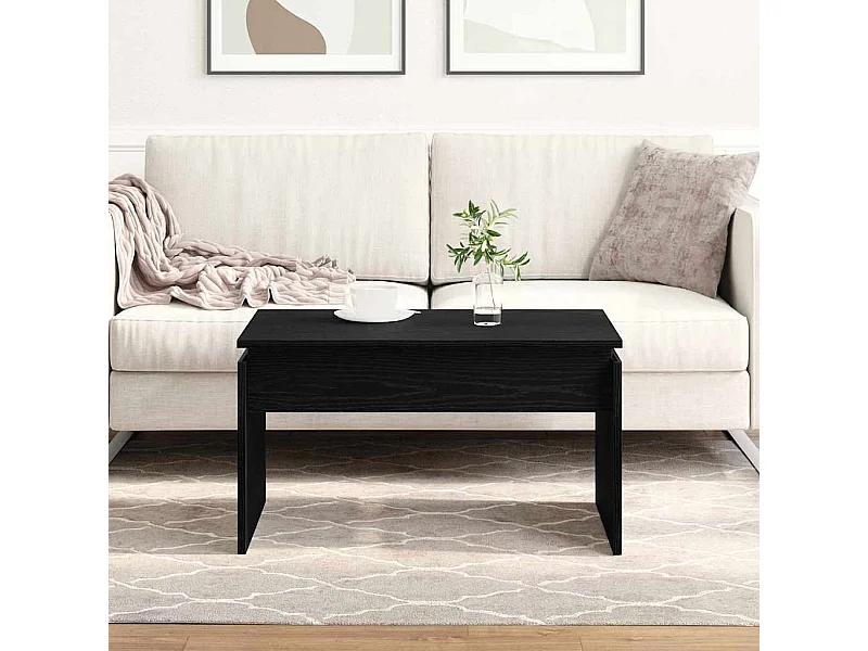 Table basse Chêne noir 68 x 38 x 50 cm Bois d'ingénierie