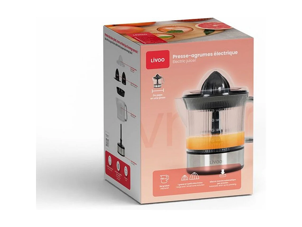 Livoo Presse-agrumes électrique 40w 700ml - DOD210