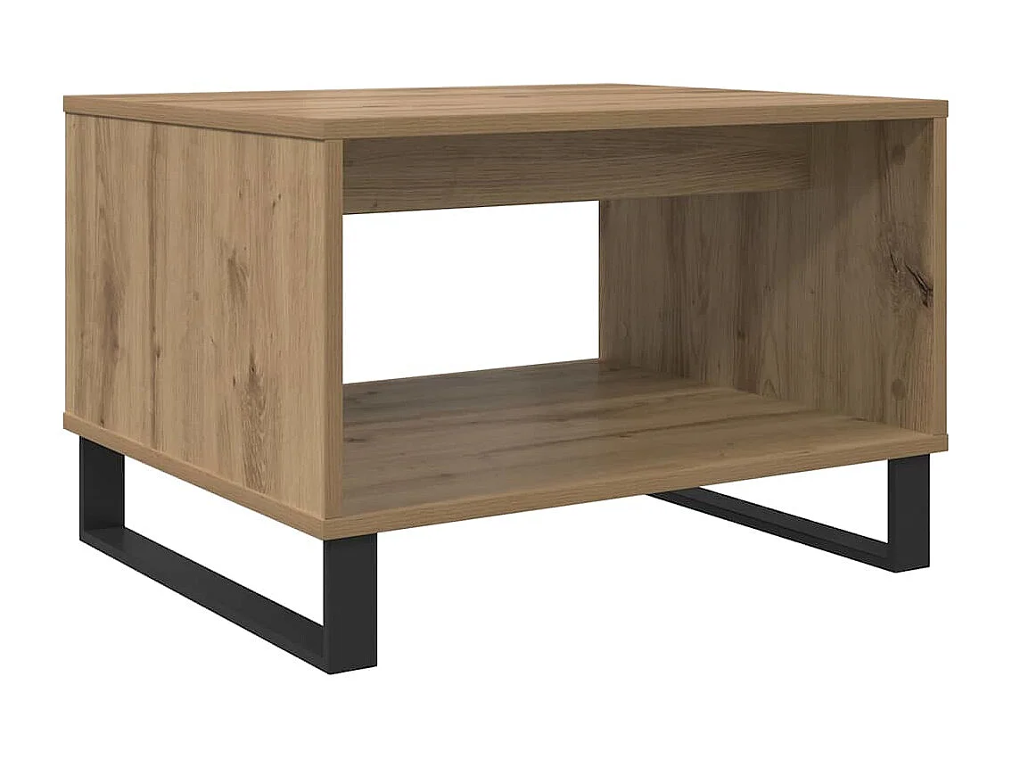 Table basse chêne artisanal 60 x 50 x 40 cm Bois d'ingénierie