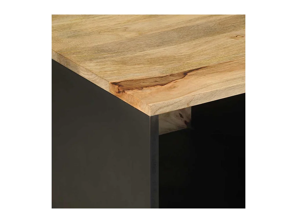 Mesa de centro 80x50x40cm madeira mangueira áspera maciça preto