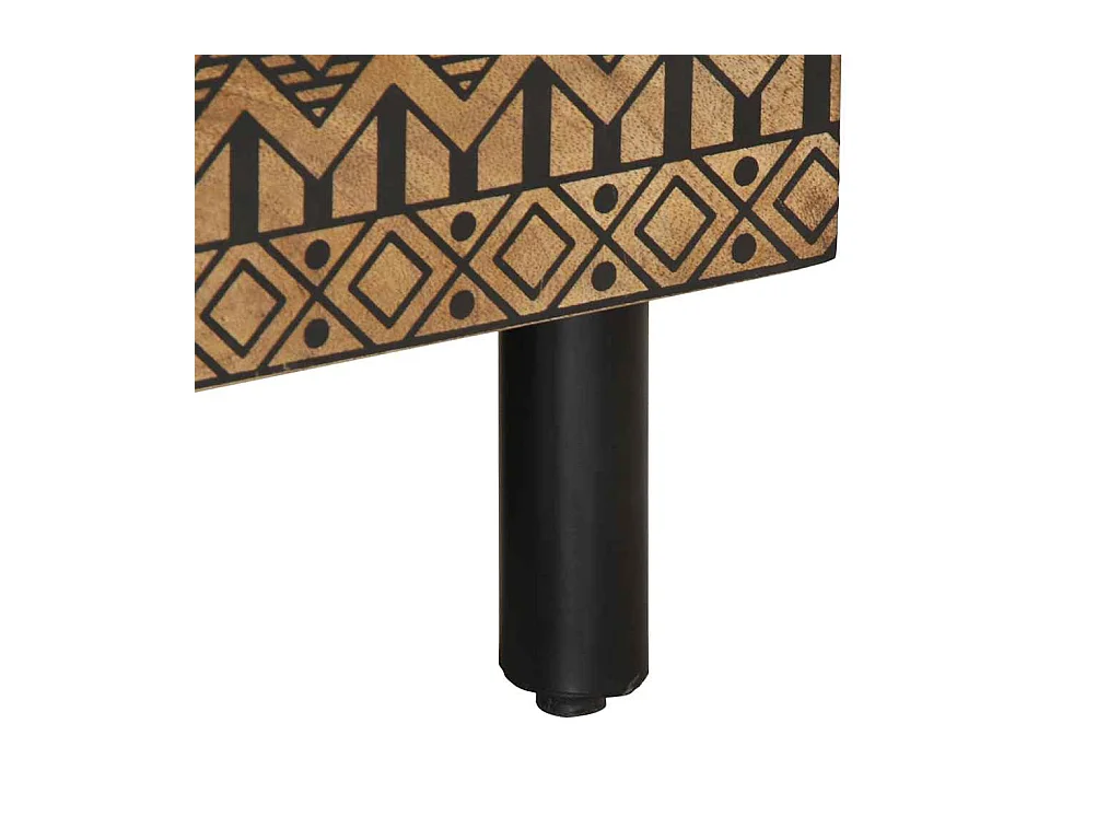 Mesa de centro 80x50x40cm madeira mangueira áspera maciça preto