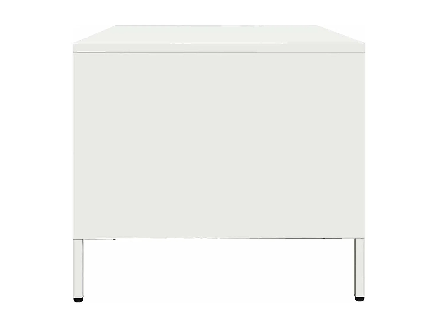 Table basse blanc 68,5x50x43,5 cm acier laminé à froid