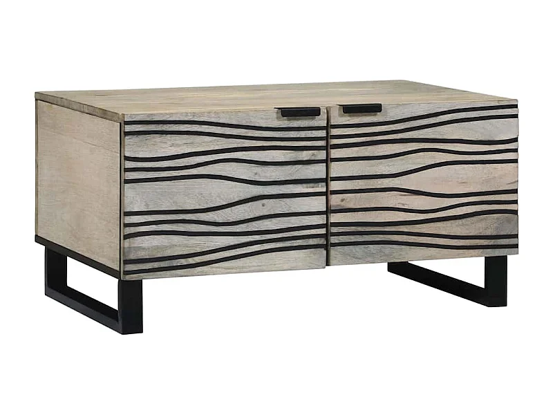 Mesa de Café Beige y Negro 80 x 50 x 40 cm