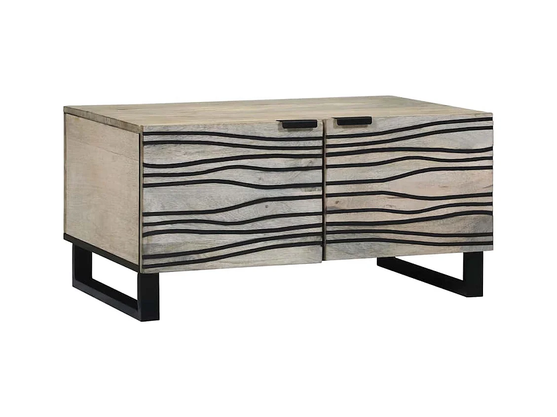 Table basse Beige et Noir 80 x 50 x 40 cm