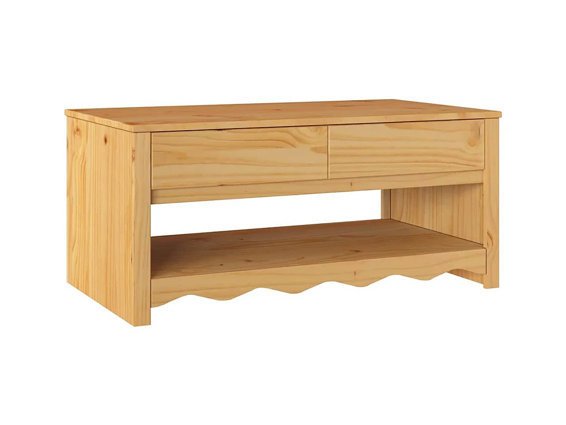 Table basse Drammen Chêne 99 x 55 x 45 cm Bois massif en pin