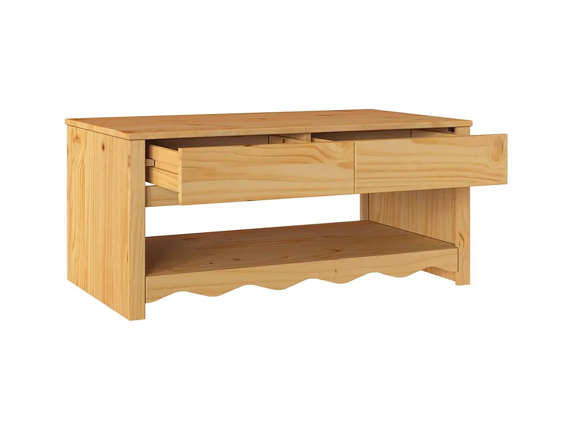 Table basse Drammen Chêne 99 x 55 x 45 cm Bois massif en pin