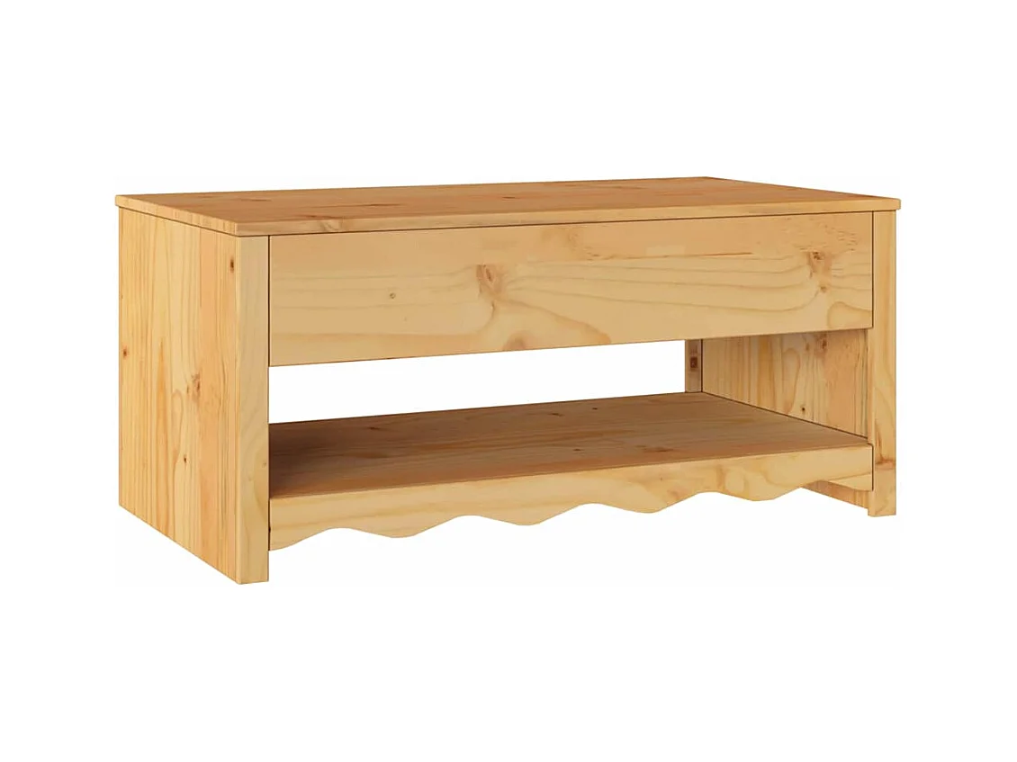 Table basse Drammen Chêne 99 x 55 x 45 cm Bois massif en pin