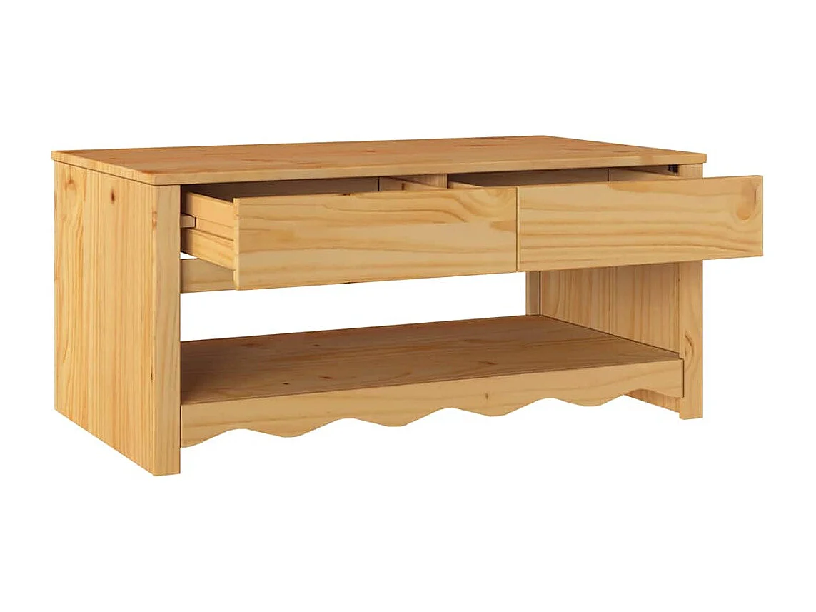 Table basse Drammen Chêne 99 x 55 x 45 cm Bois massif en pin