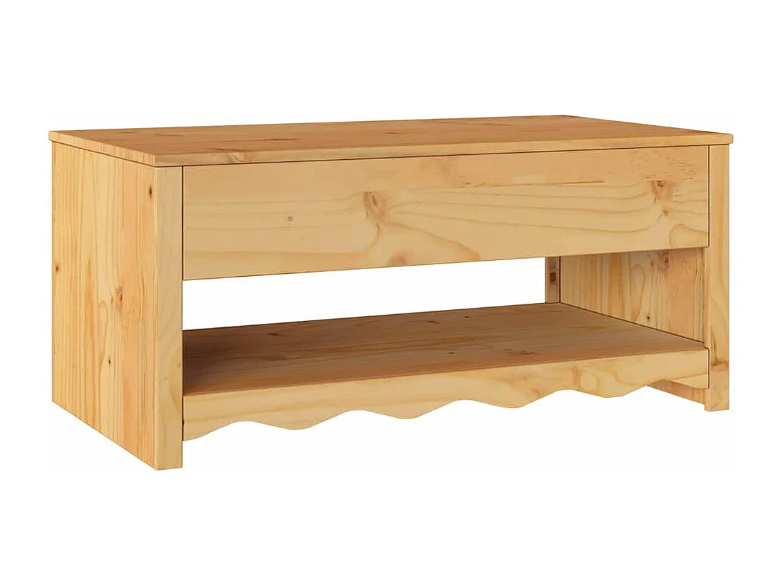 Table basse Drammen Chêne 99 x 55 x 45 cm Bois massif en pin