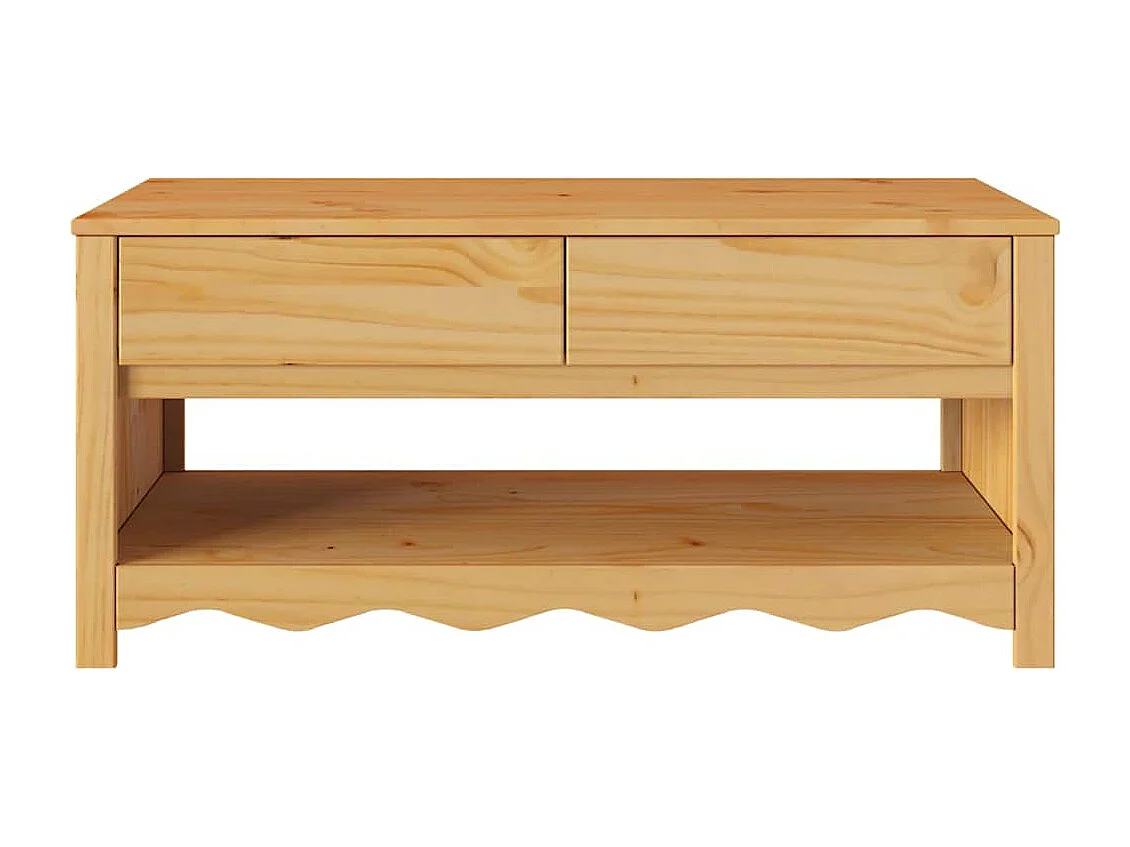 Table basse Drammen Chêne 99 x 55 x 45 cm Bois massif en pin