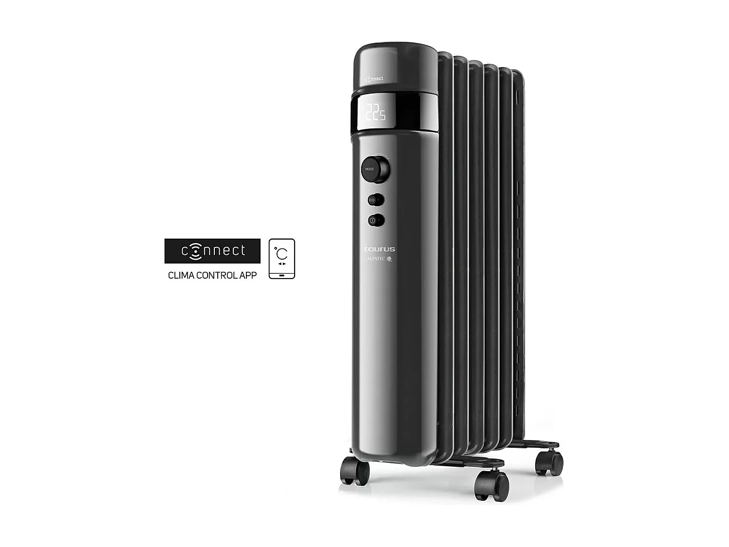 Taurus Alpatec Radiateur à bain d'huile connecté 1500w noir - agadir connect 1500