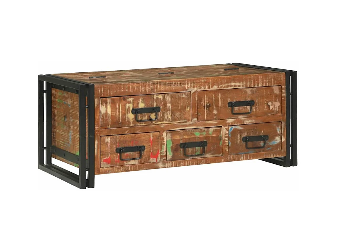 Table basse Marron 90 x 50 x 38 cm bois de récupération massif