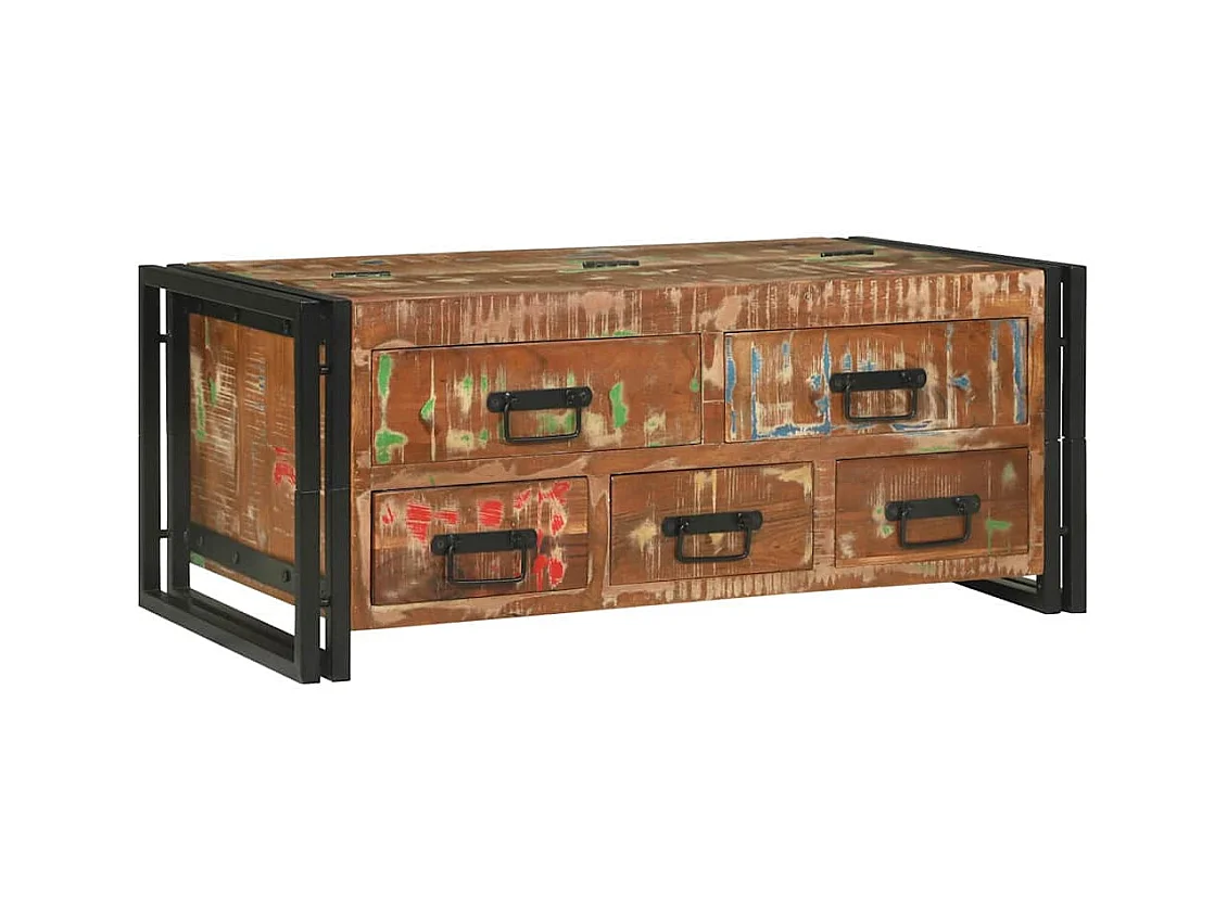 Table basse Marron 90 x 50 x 38 cm bois de récupération massif