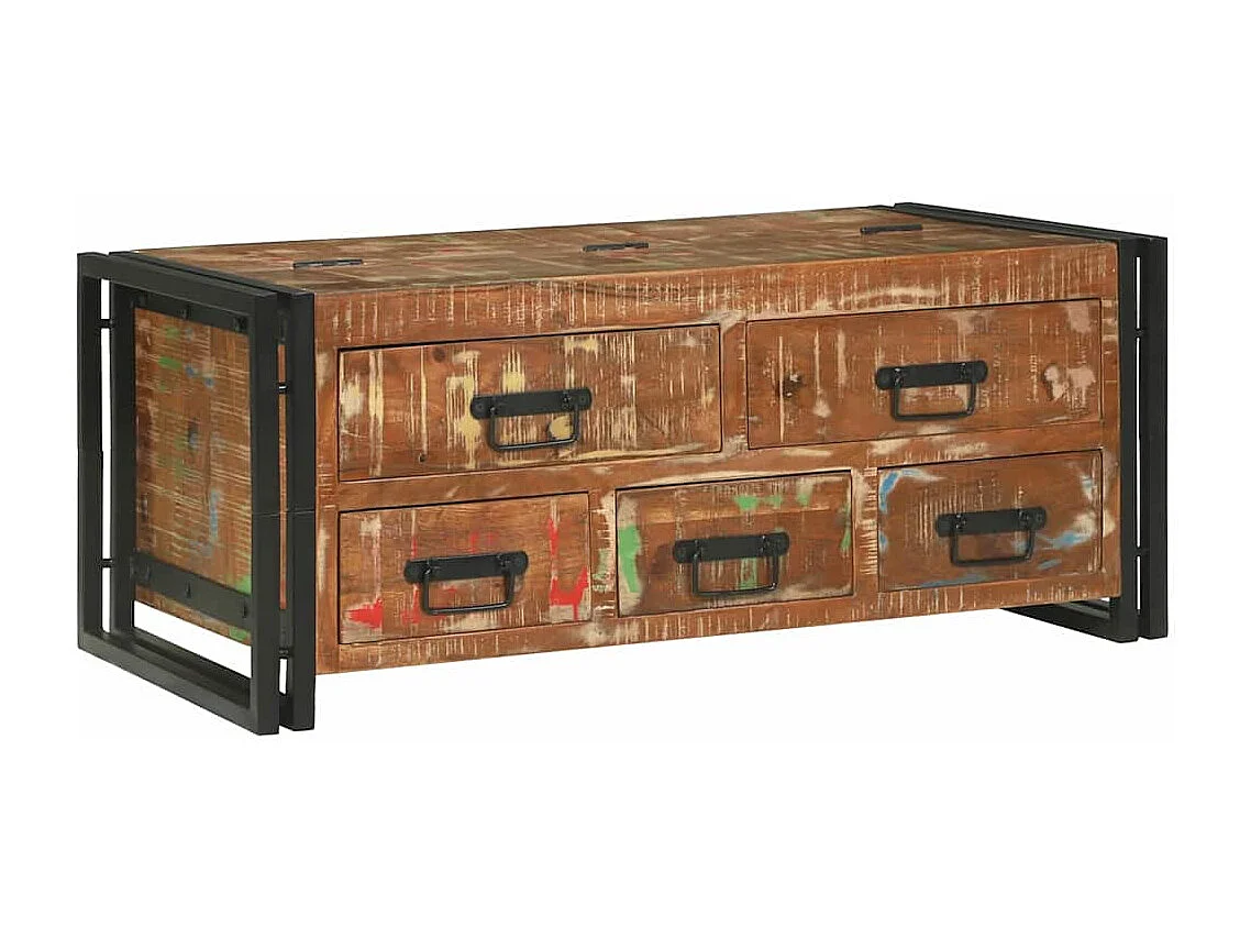 Table basse Marron 90 x 50 x 38 cm bois de récupération massif