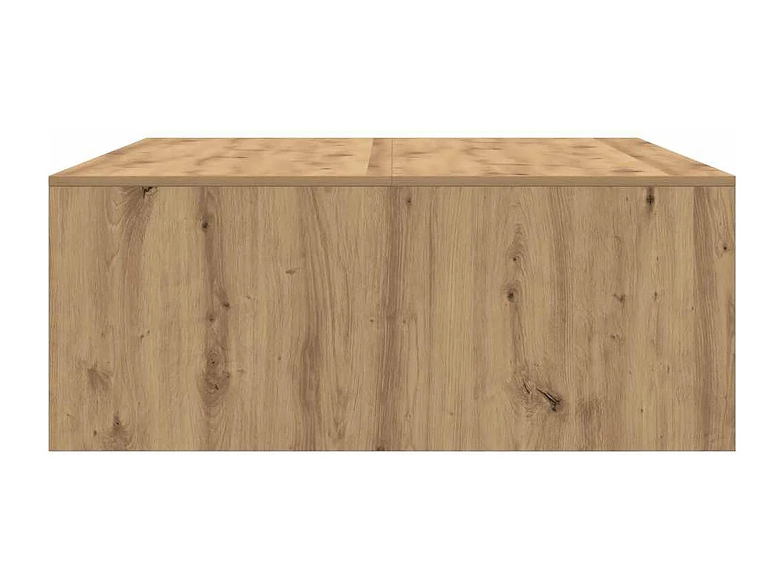 Table basse avec tiroirs chêne artisanal 100x100x40 cm
