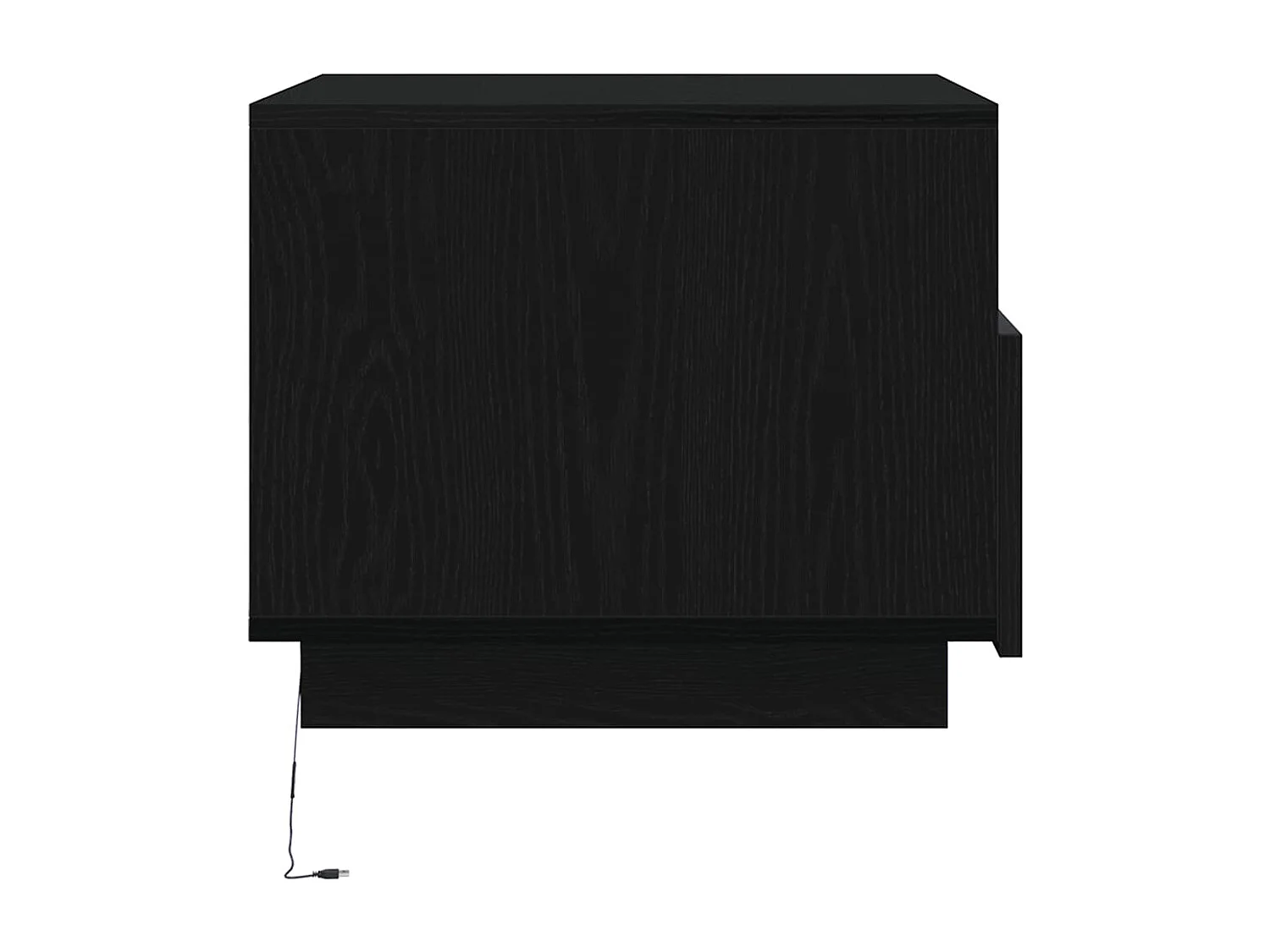 Table basse avec lumières LED chêne noir 50x49x40 cm