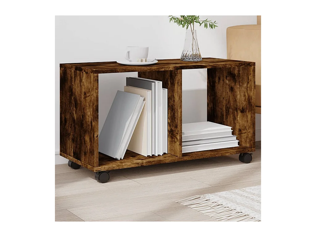 Table basse chêne fumé 72x33x42,5 cm bois d'ingénierie