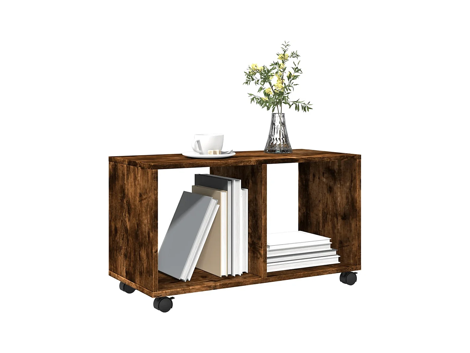 Table basse chêne fumé 72x33x42,5 cm bois d'ingénierie