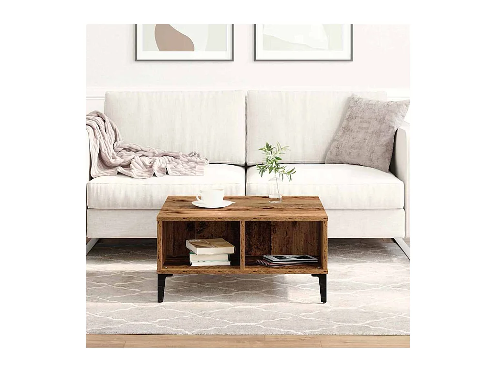 Table basse Bois ancien 60 x 60 x 30 cm Bois d'ingénierie