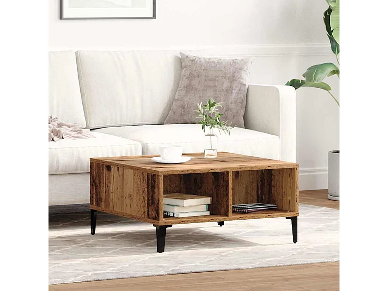 Table basse Bois ancien 60 x 60 x 30 cm Bois d'ingénierie