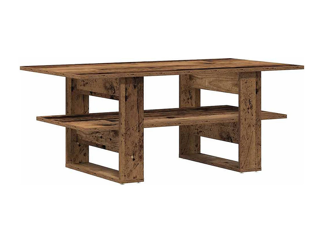 Mesa de centro madera ingeniería madera envejecida 102x55x42 cm