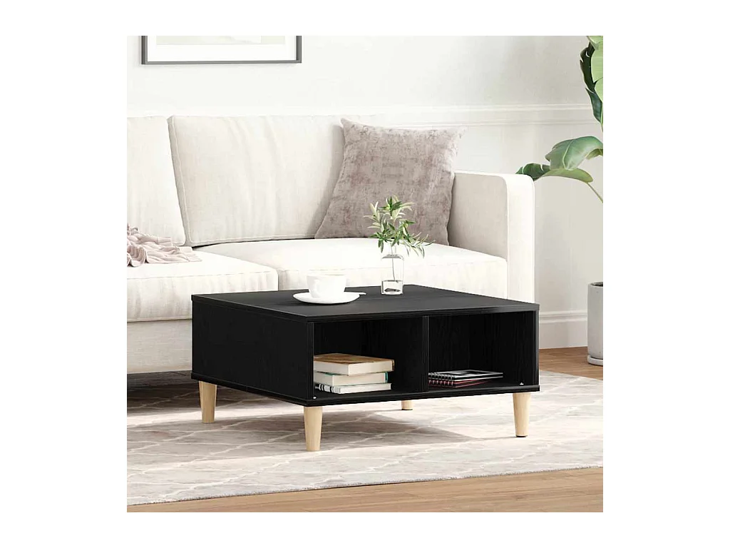 Table basse Chêne noir 60 x 60 x 30 cm Bois d'ingénierie